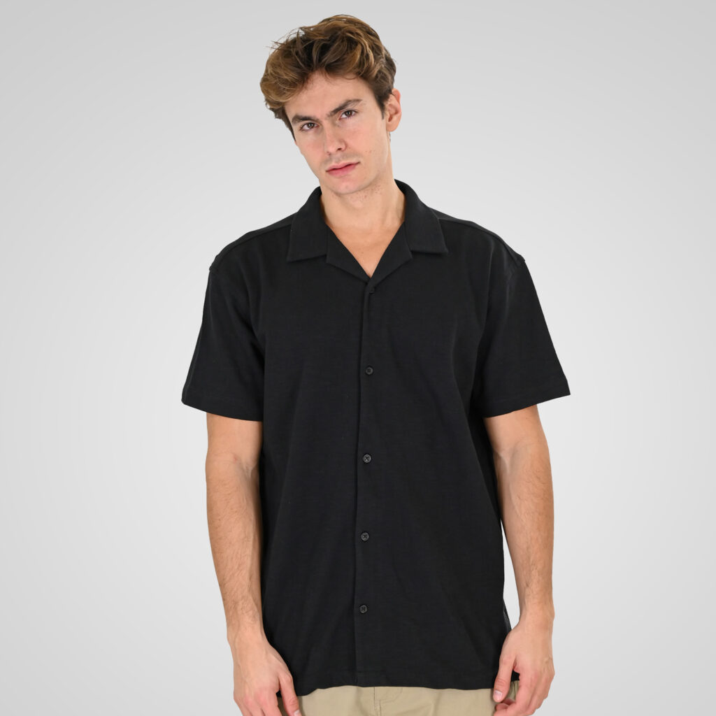 Double Ανδρικό Κοντομάνικο Πουκάμισο 261GS-5186 Black